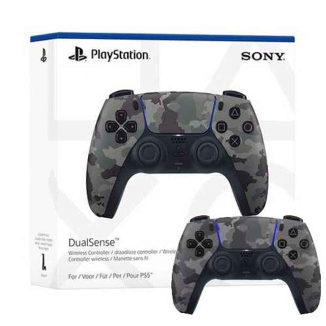 PLAYSTATION 5 DUALSENSE WIRELESS GRAY CAMOUFLAGE CONTROLLER יבוא סוני