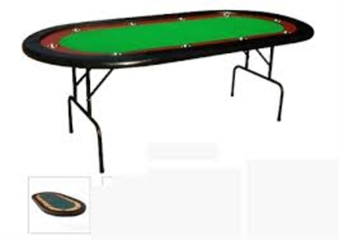 REGIIS שולחן קלפים ירוק מתקפל מתאים ל 10 שחקנים כולל רגלי מתכת מתקפלות