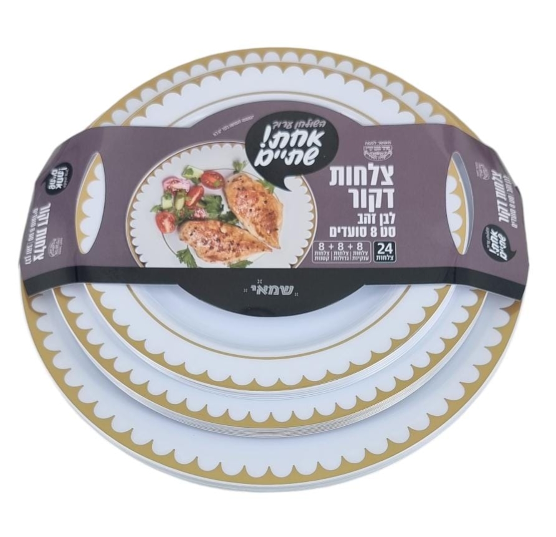 סט צלחות 24 חלקים דקור