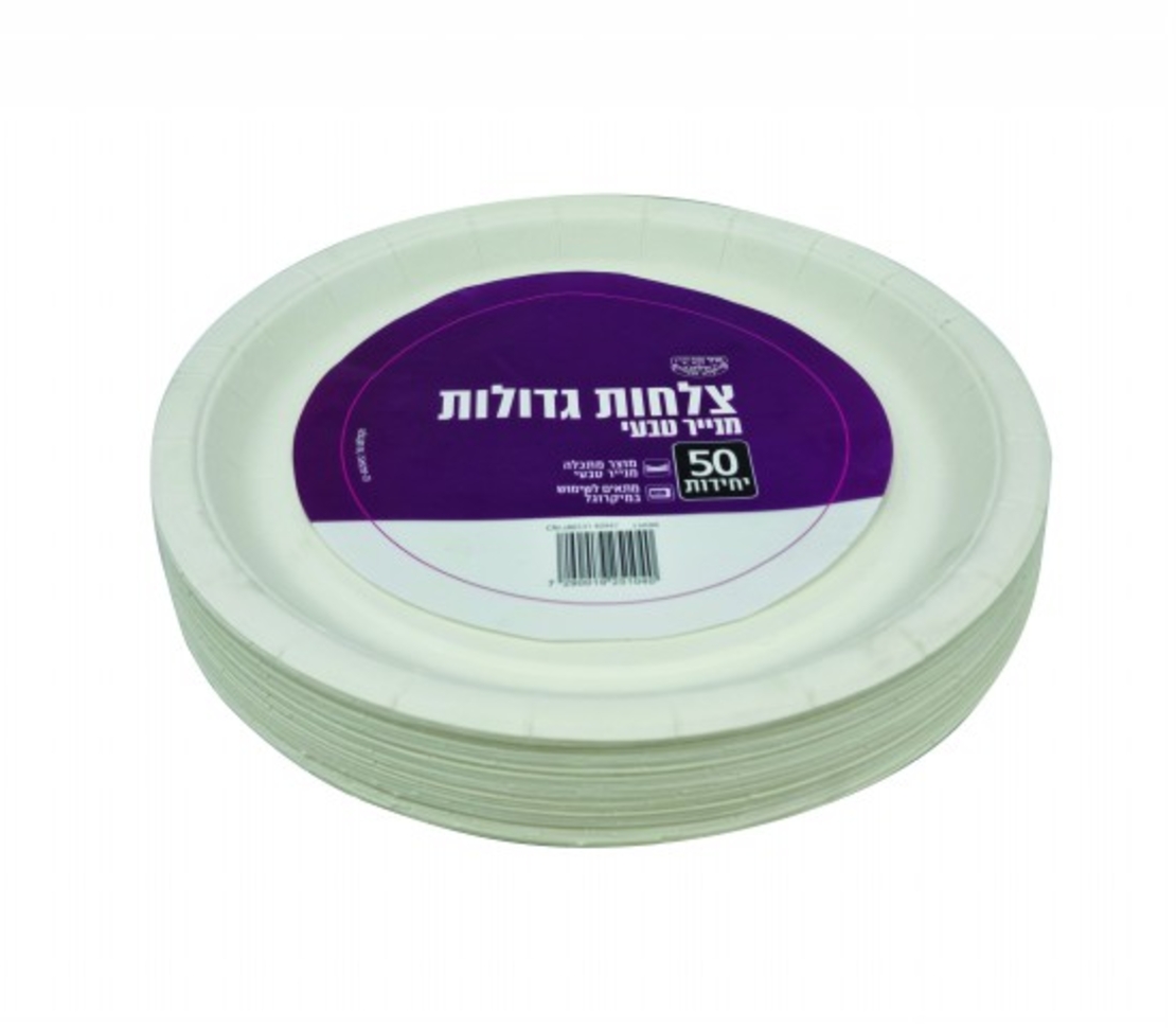 צלחות גדולות מנייר אורנים