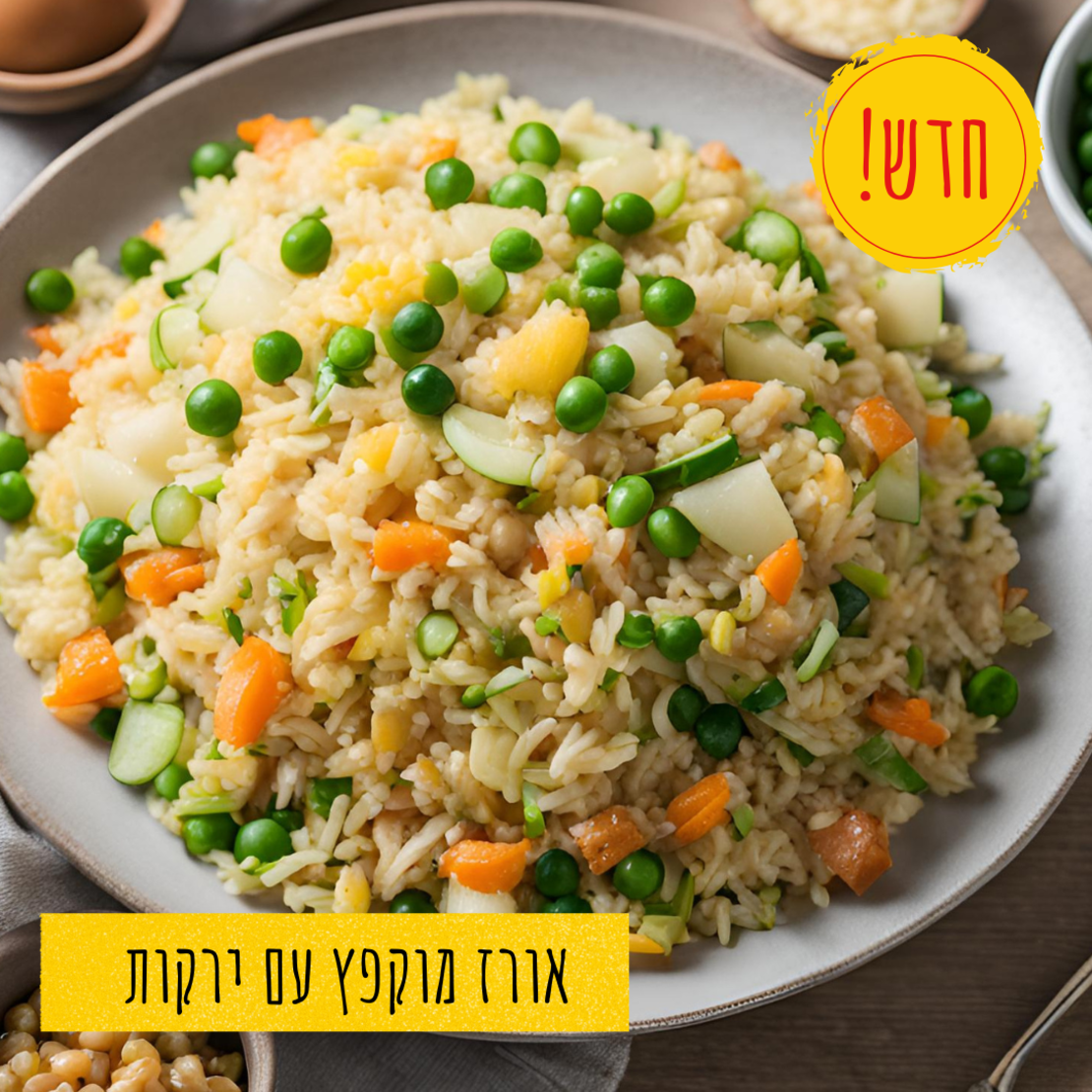 אורז מוקפץ עם ירקות - טבעוני