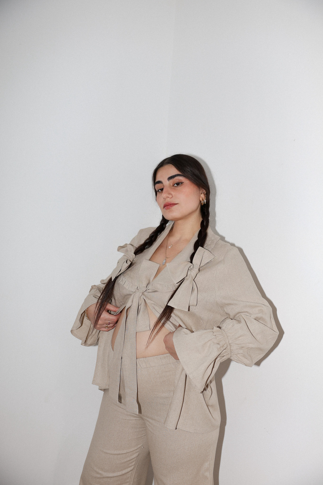 ARIELLE Linen trousers sand