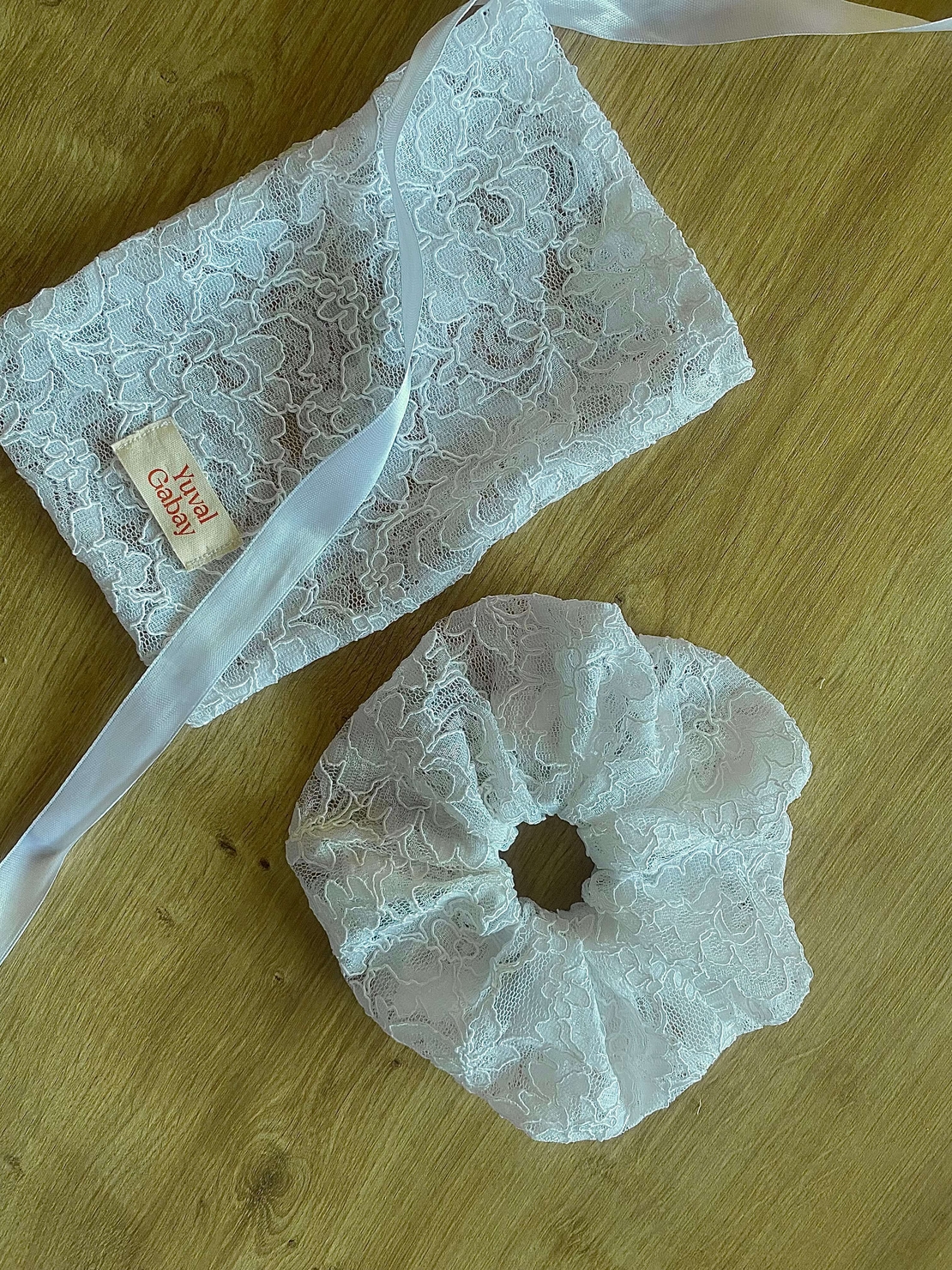 Large handmade lace scrunchie