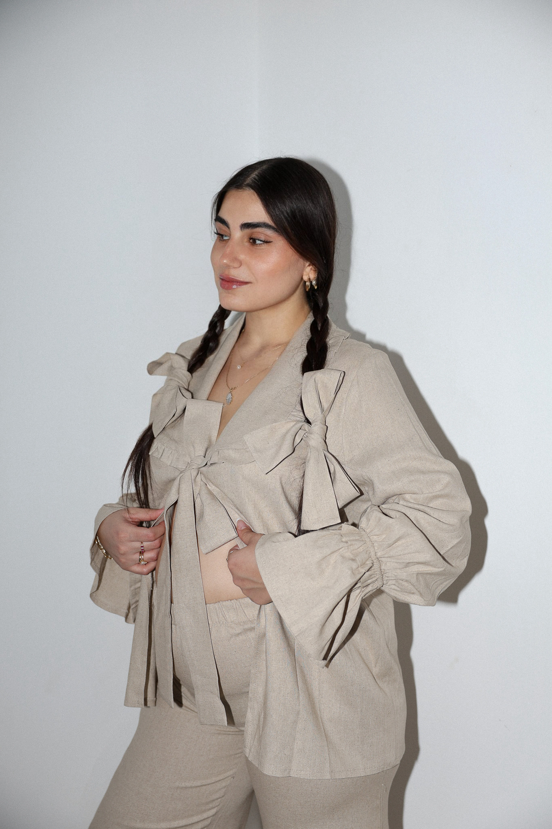 LUNNA Linen Blouse sand