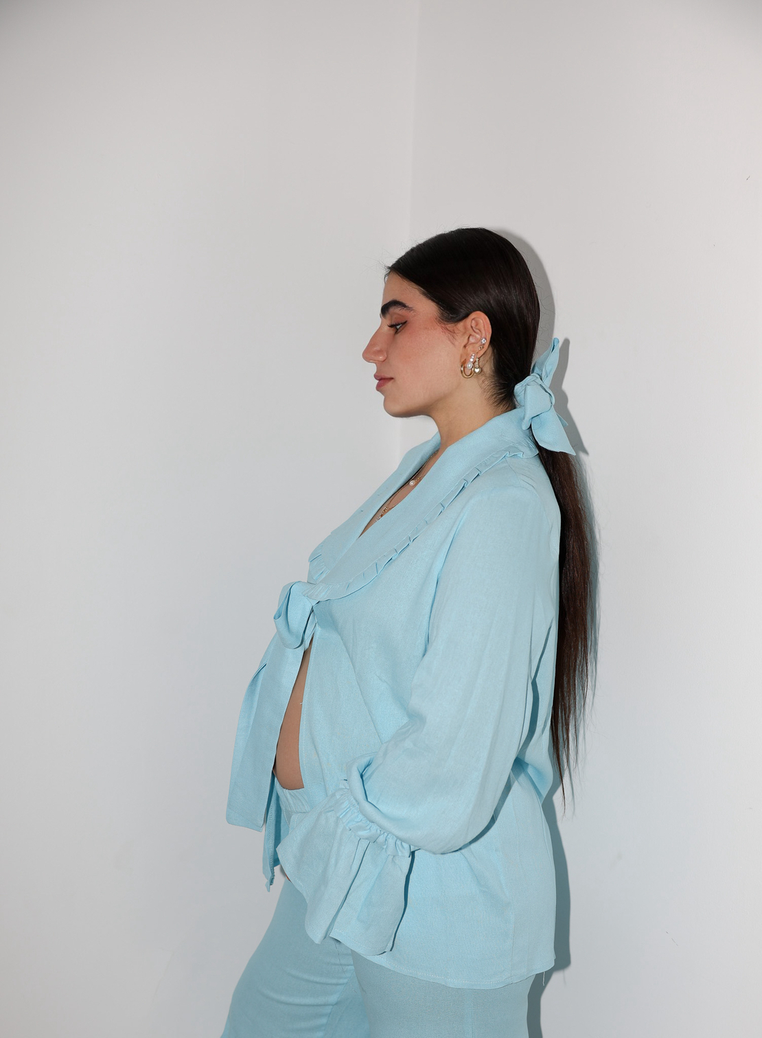 ARIELLE Linen trousers baby blue