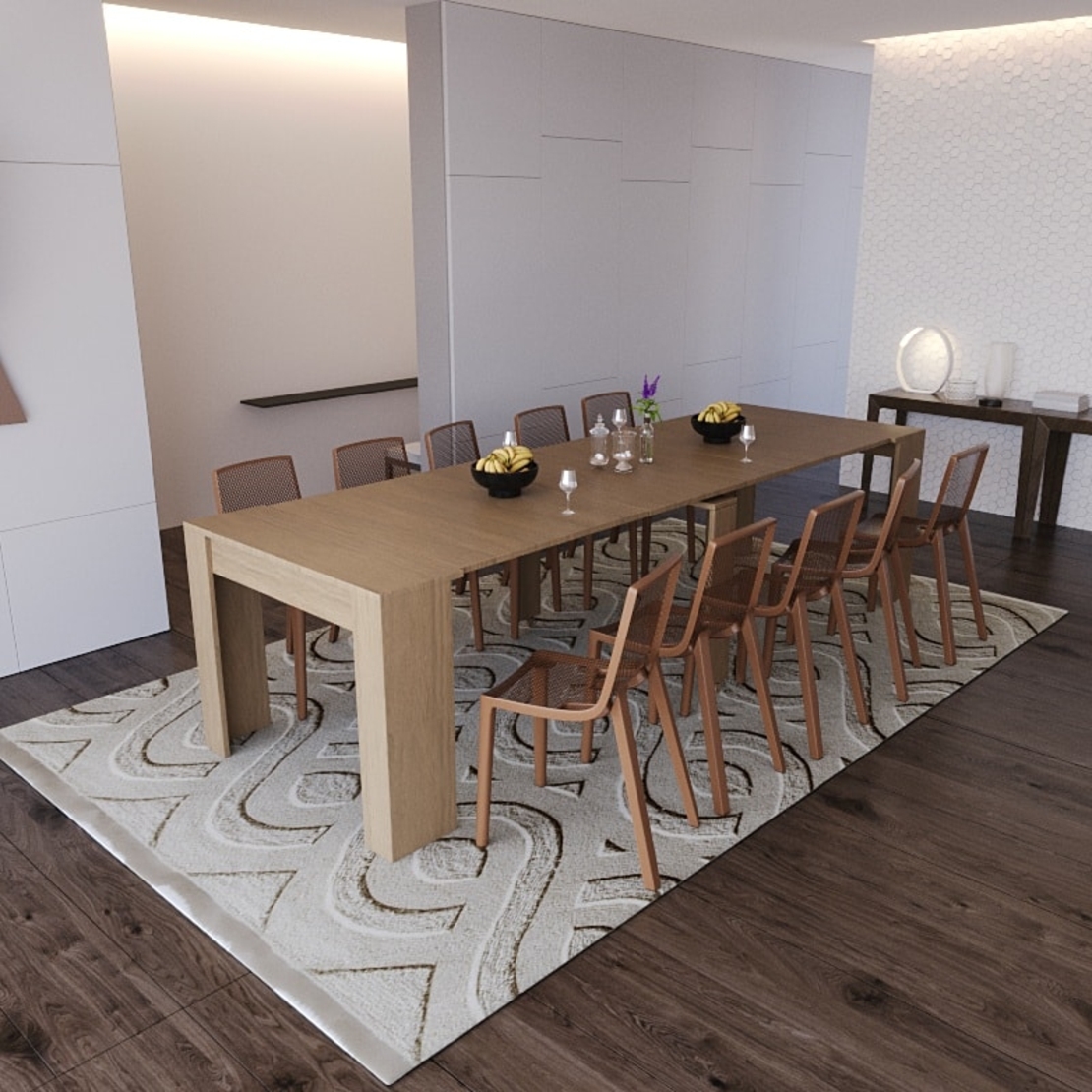 קונסולה נפתחת לפינת אוכל 3 מטר דגם לורד עץ טבעי