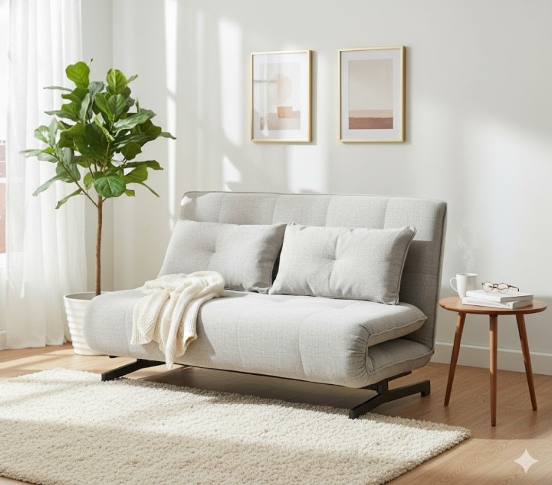 ספת אירוח נפתחת למיטה זוגית דגם דאבינו DEVINO אפור בהיר