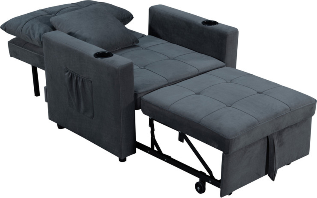 כורסת מיטה נפתחת דגם ליבורנו Livorno אפור כהה