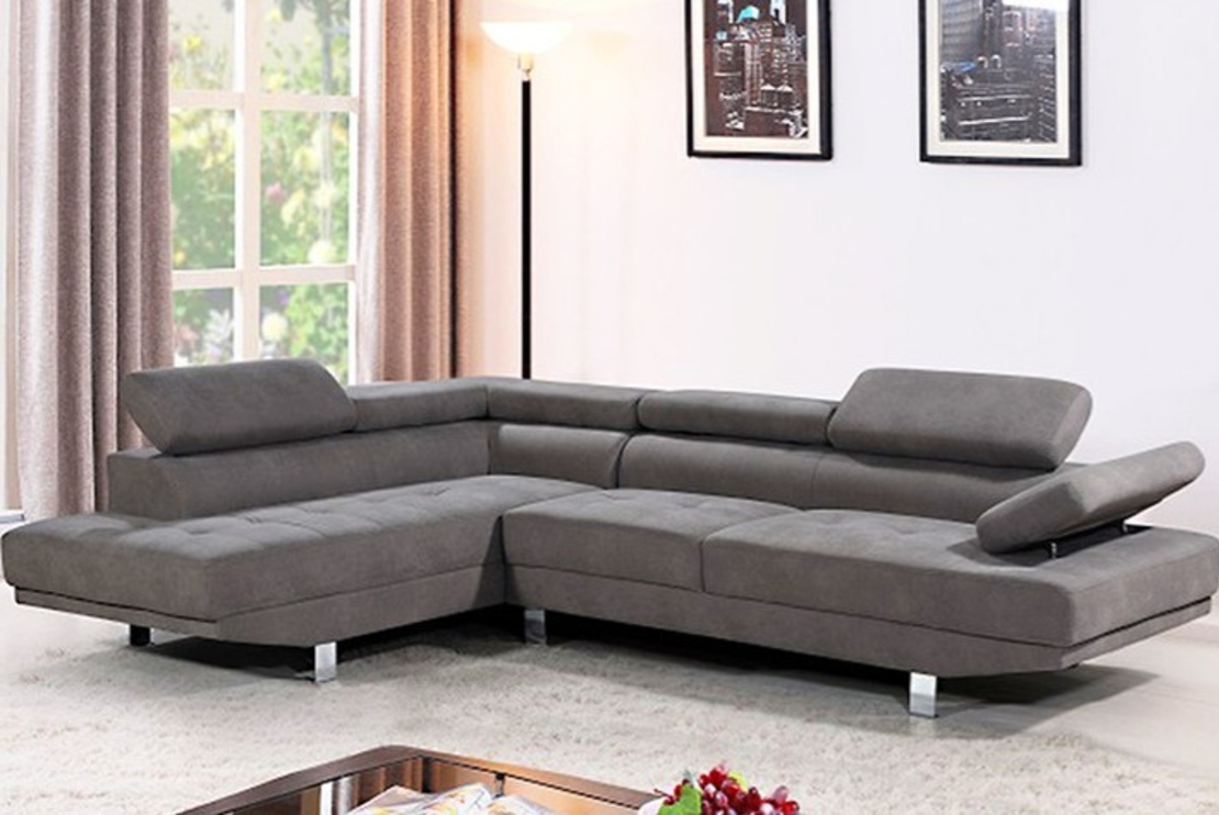 ספה פינתית יוקרתית מבד אריג רחיץ דוחה כתמים דגם אמסטרדם אפור