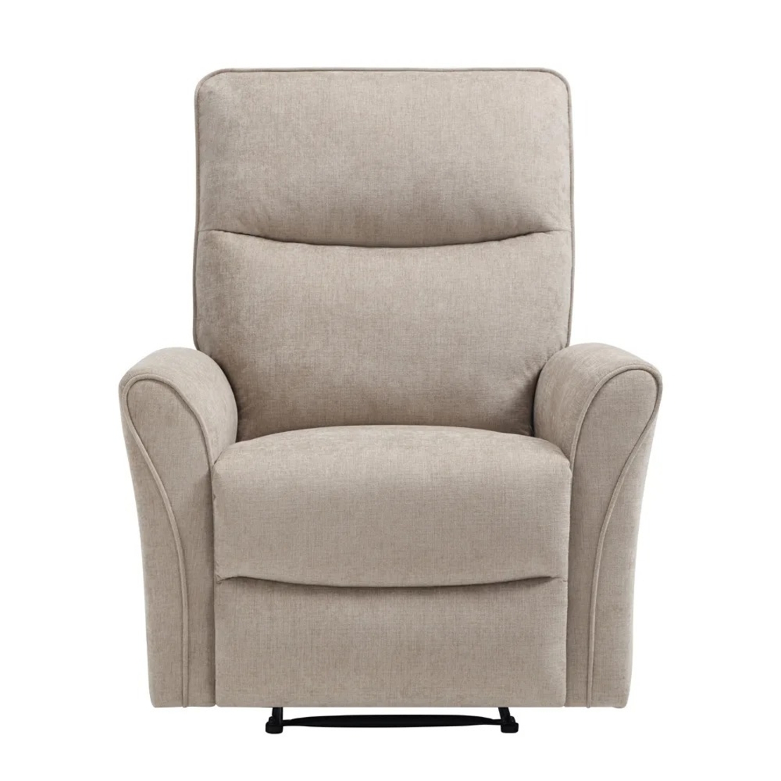 כורסת טלוויזיה מרופדת בד רחיץ עם הדום נשלף דגם אנה בז'