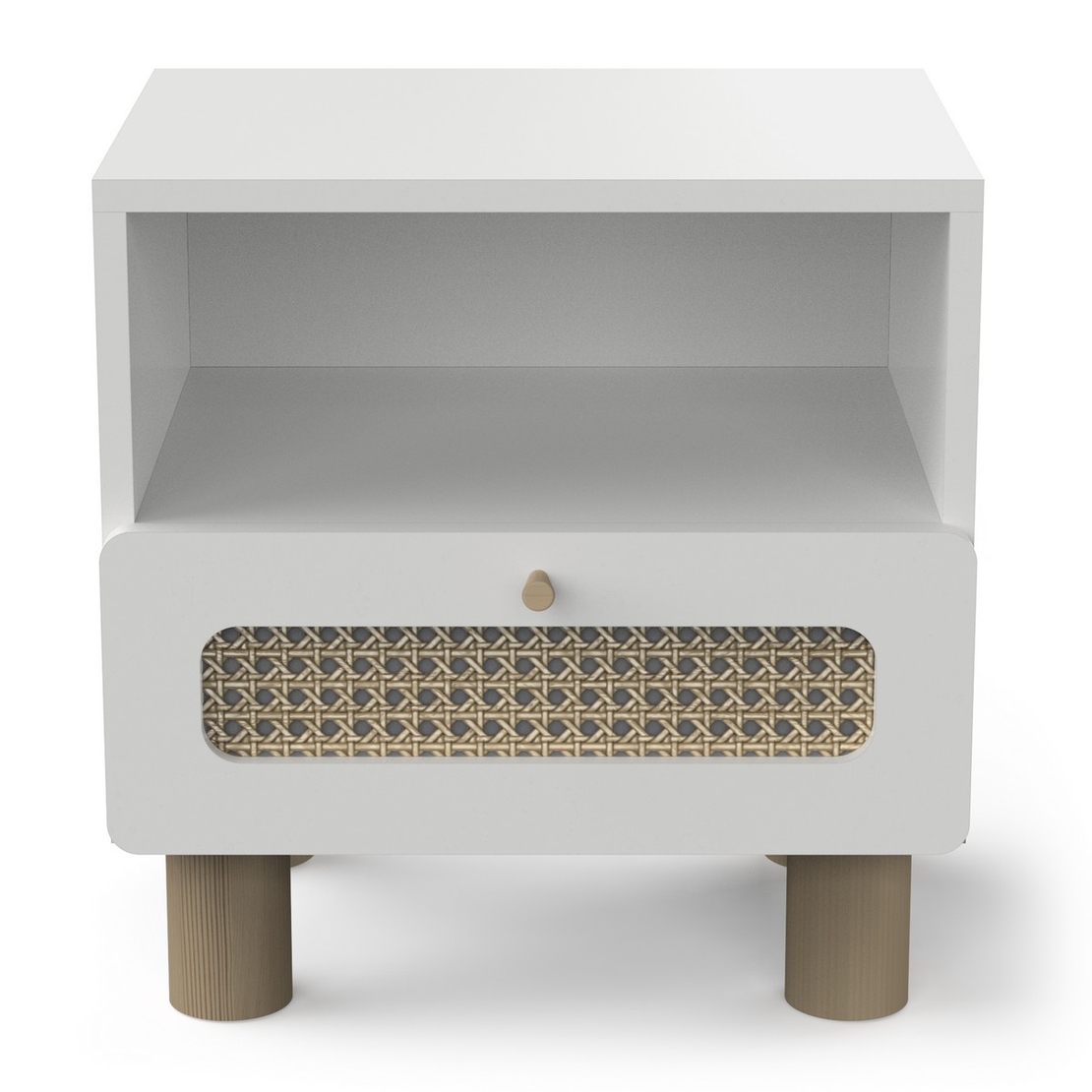 שידת לילה מעץ מלא עם מגירה דגם אוקנה OCHNA