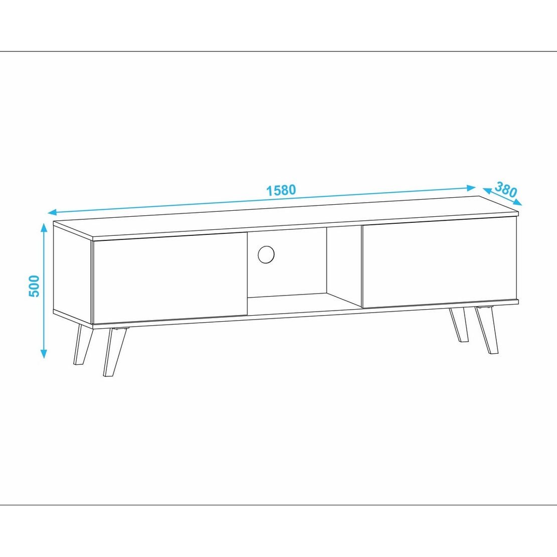 מזנון רוחב 158 דלתות ותא אחסון דגם ליברה LIBRA לבן