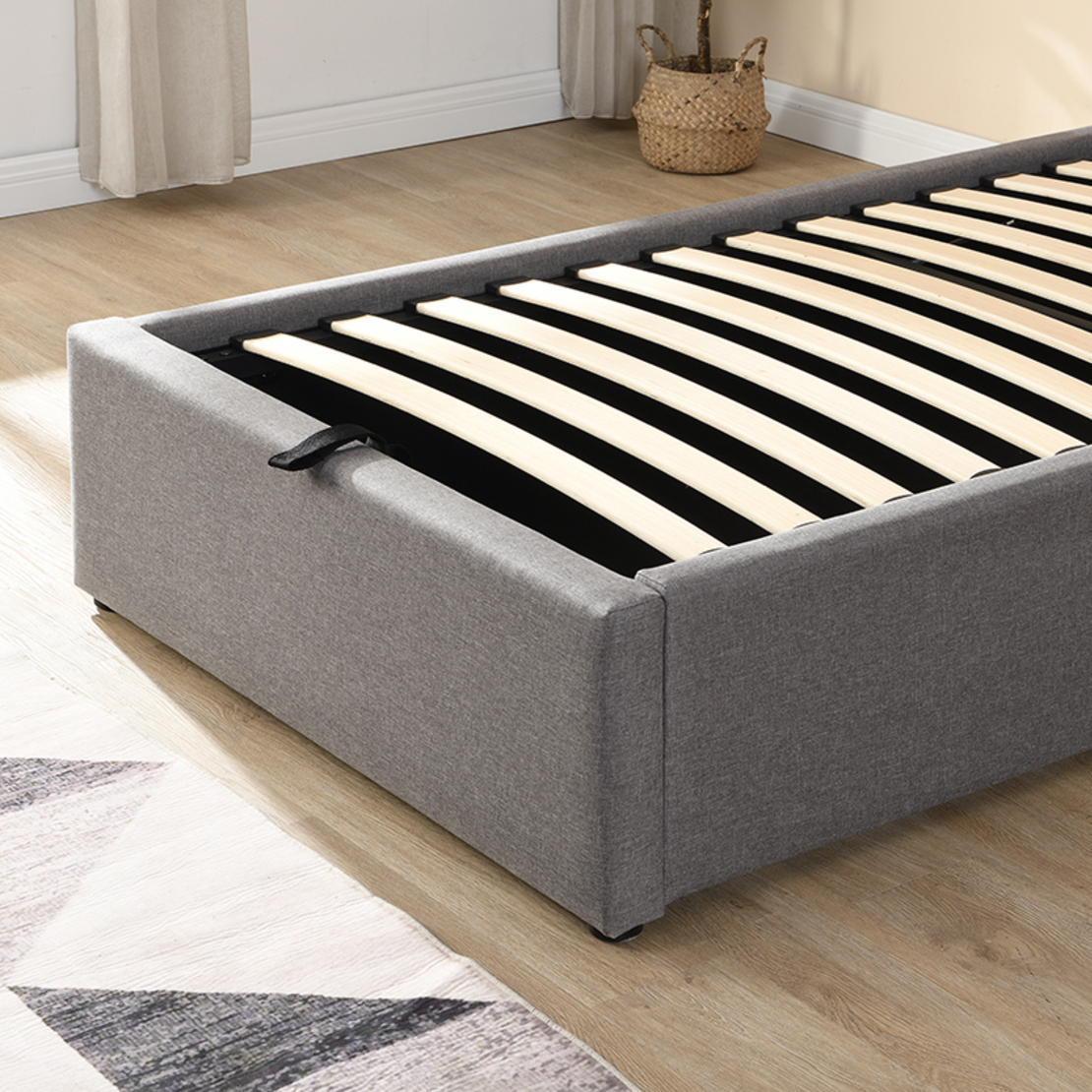 מיטת יחיד לילדים ונוער עם ארגז מצעים 90×190 דגם סרה SERRA אפור