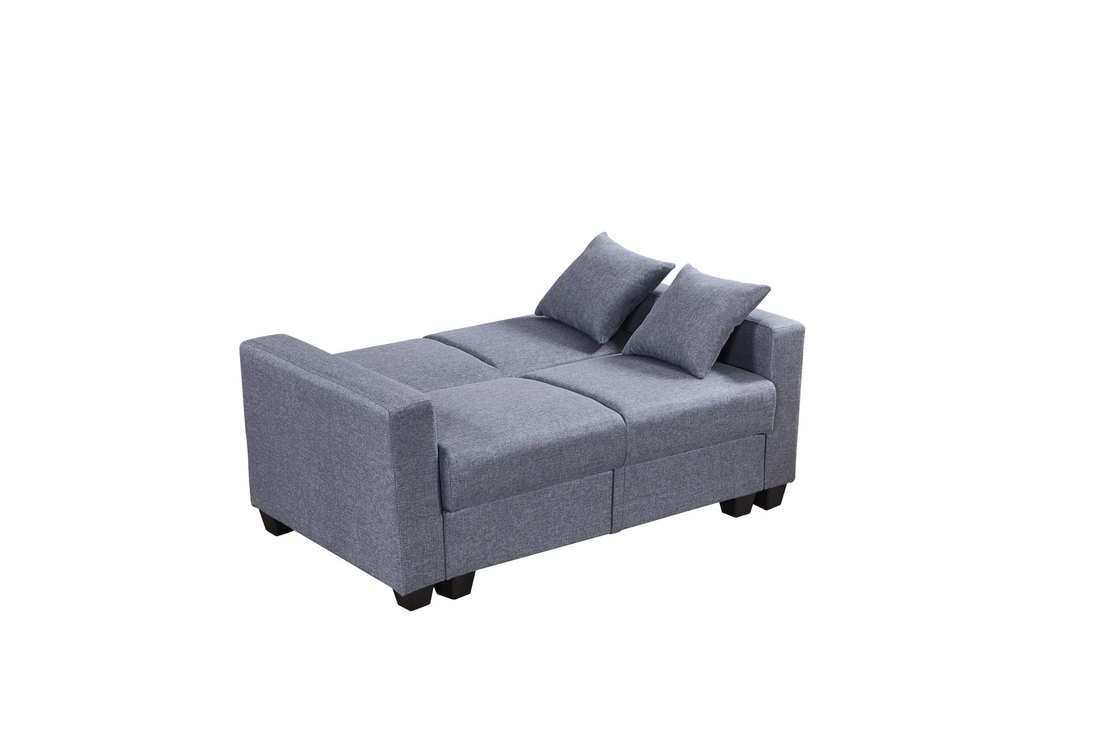 ספה 3+2 כולל ארגז אחסון נפתח למיטה דגם נפטון אפור