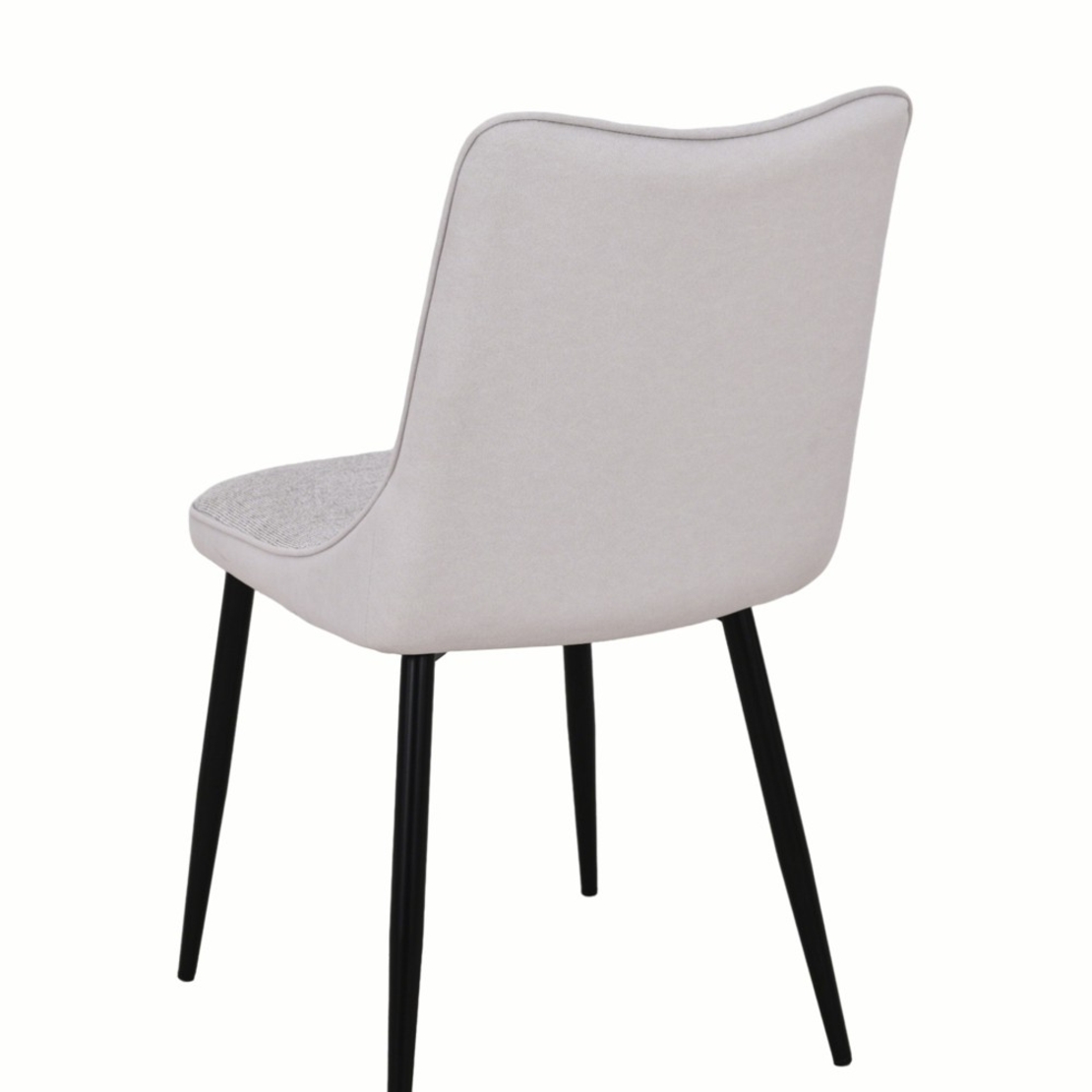 זוג כיסאות מעוצבים לפינת אוכל מרופדים בד רחיץ דגם דקל קפוצינו קרם