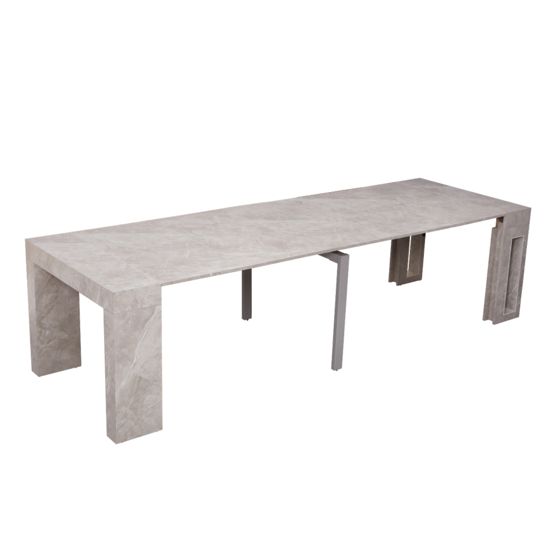 קונסולה נפתחת לפינת אוכל 3 מטר דגם הרמס Hermes אפור שיש | מבית WOODY