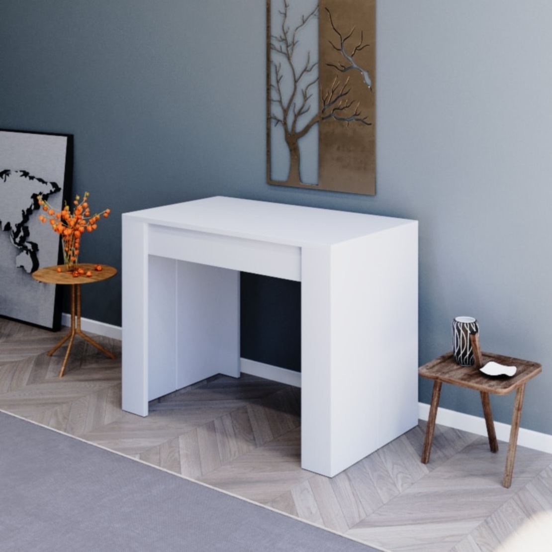 קונסולה נפתחת לפינת אוכל 3 מטר דגם לורד לבן