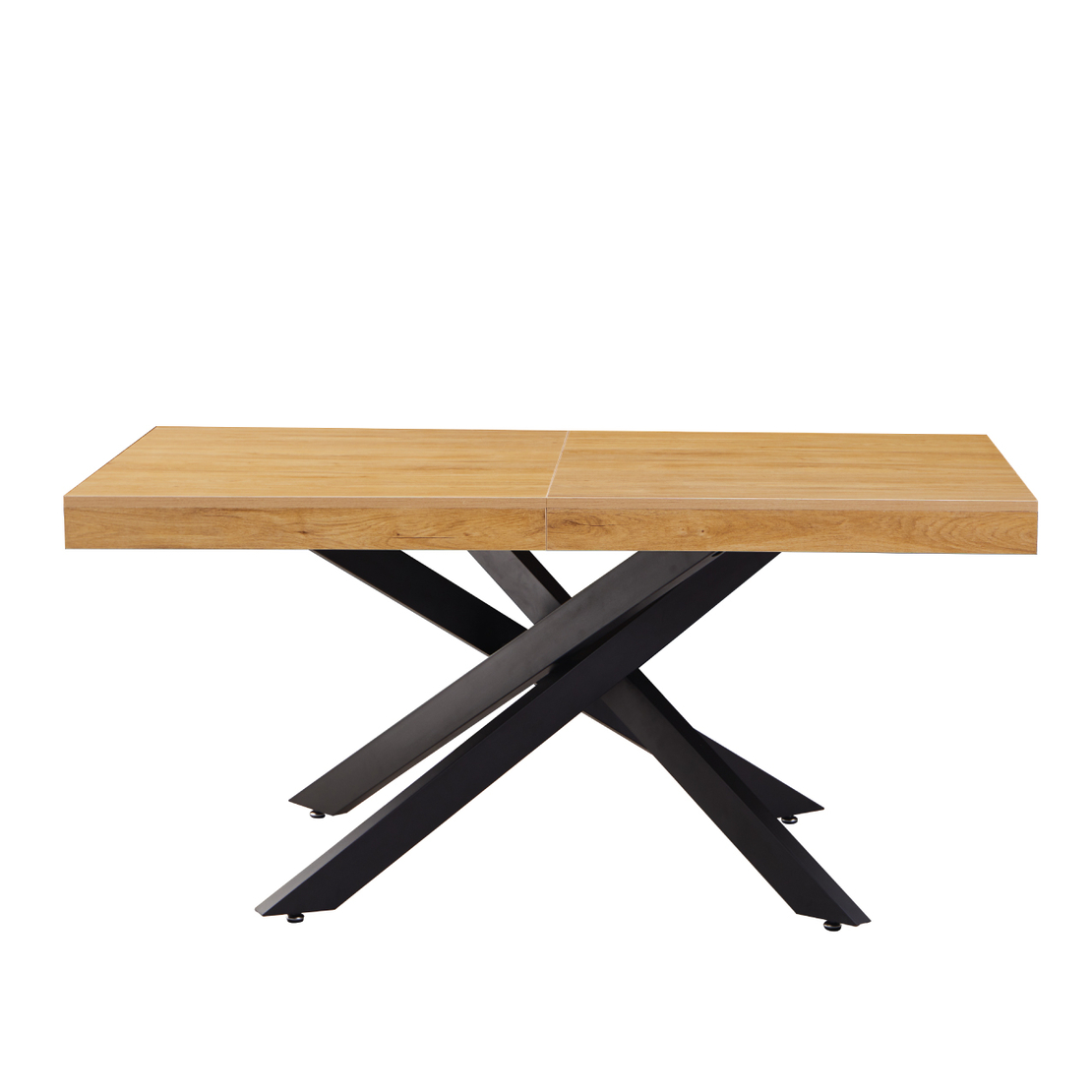 פינת אוכל נפתחת 160-240 דגם אפולו Apollo עץ טבעי רגל שחורה | מבית WOODY