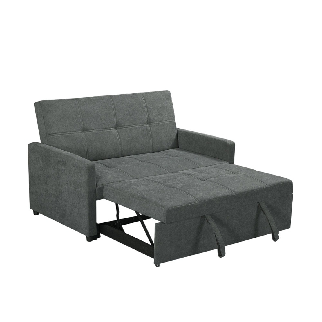 ספה תלת מושבית בחרוחב 160 נפתחת למיטה זוגית עם ראש מתכוונן דגם אורטל אפור