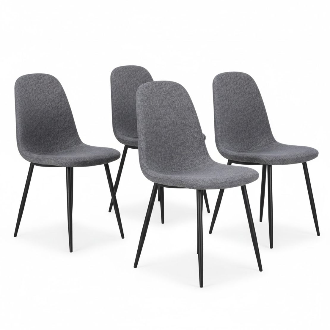 פינת אוכל קומפקטי שולחן ו4 כסאות מרופדים דגם לואיס LEWIS כסא אפור