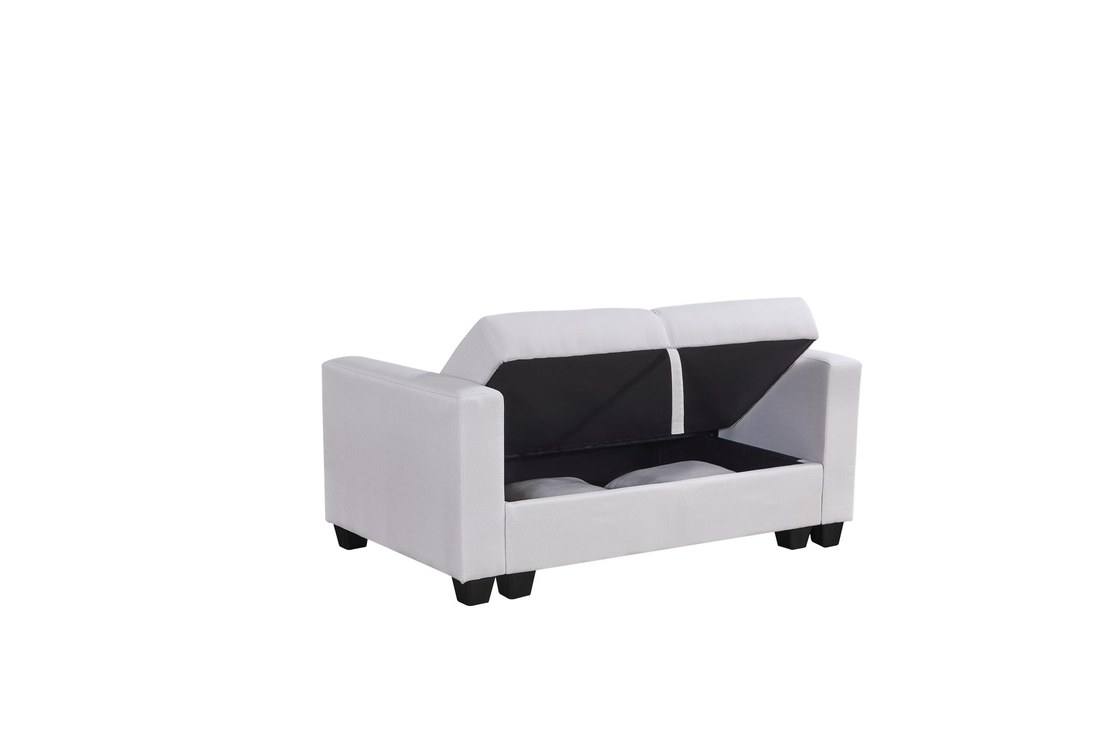 ספה דו מושבית נפתחת למיטה כולל ארגז אחסון דגם נפטון שמנת