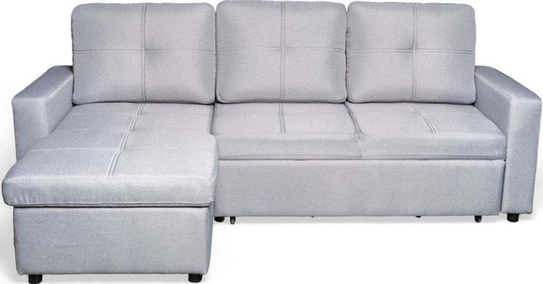 ספה פינתית עם ארגז מצעים דגם מודנה Modena אפור בהיר