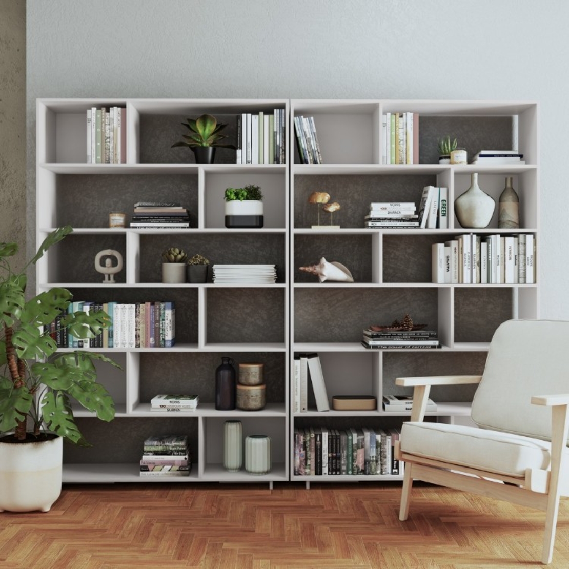 כוורת כוננית מדפים רוחב 120 דגם לופט LOFT XL לבן