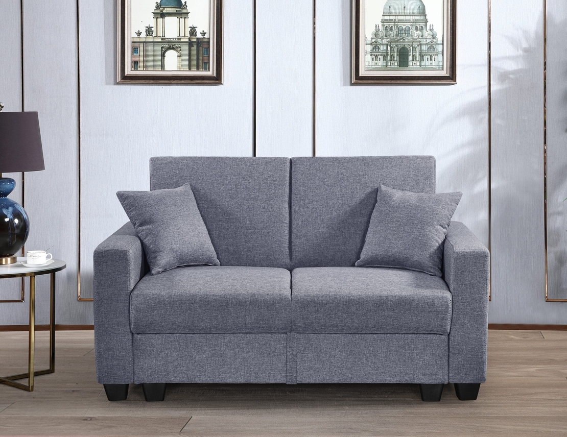 ספה 3+2 כולל ארגז אחסון נפתח למיטה דגם נפטון אפור