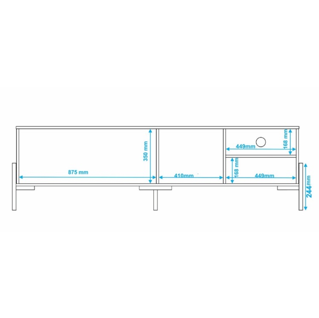 מזנון טלוויזיה ברוחב 185 דגם מרטין MARTIN לבן
