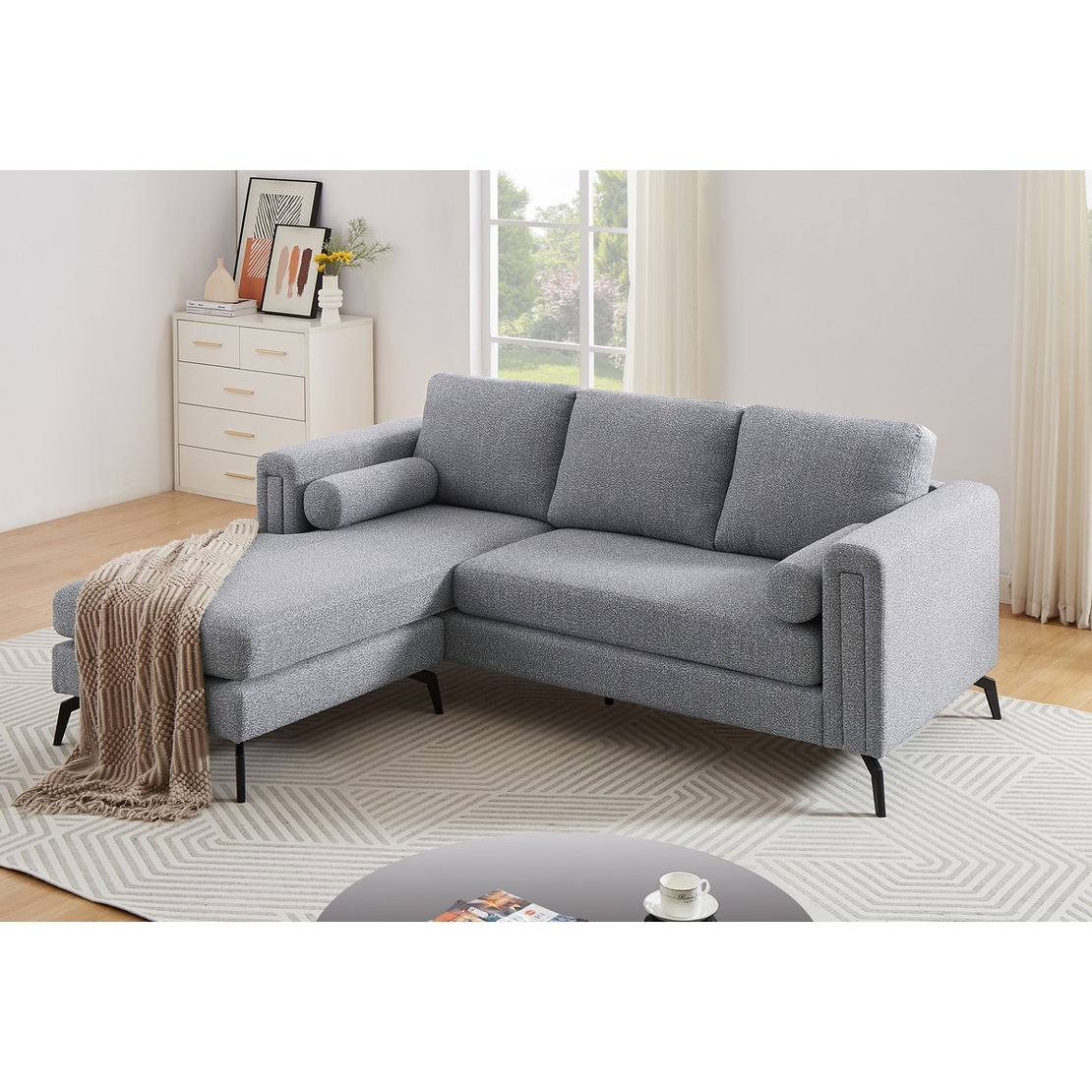 סלון פינתי עם פינה מתחלפת דגם ווגה VEGA אפור