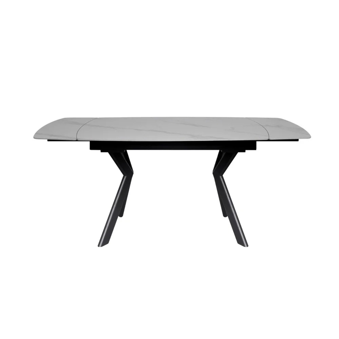 שולחן אוכל אבן קרמית נפתח דגם גפן 120 לבן