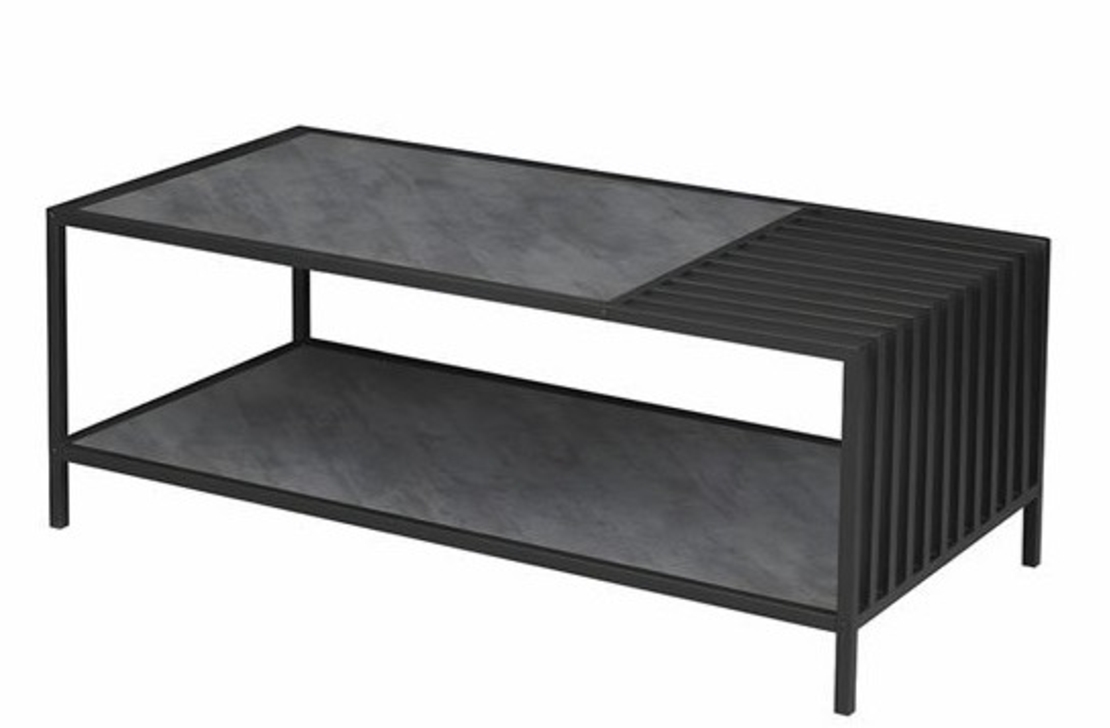 שולחן סלון מעוצב מעץ איכותי כולל מדף תחתון דגם אפולו