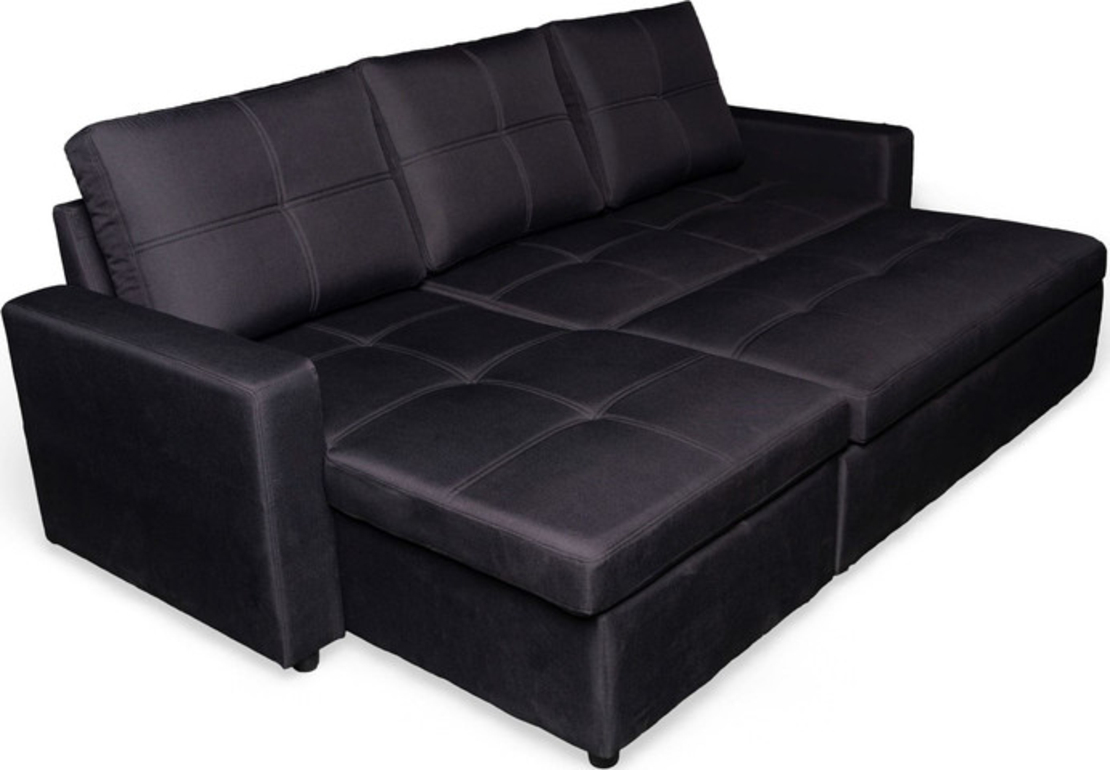 ספה פינתית עם ארגז מצעים דגם מודנה Modena שחור