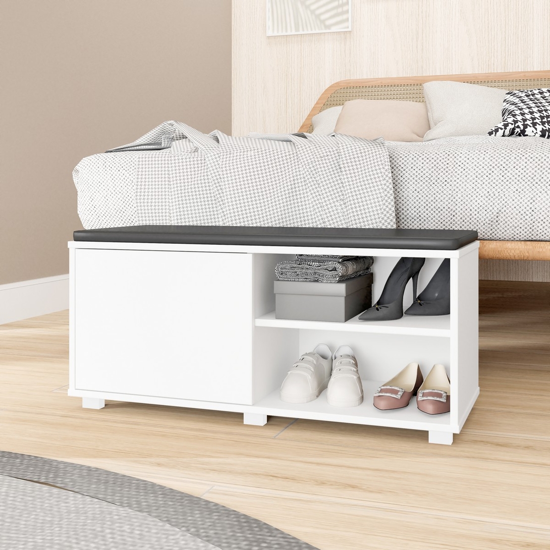 שידת נעליים עם מושב דגם רוזליה ROZALIA