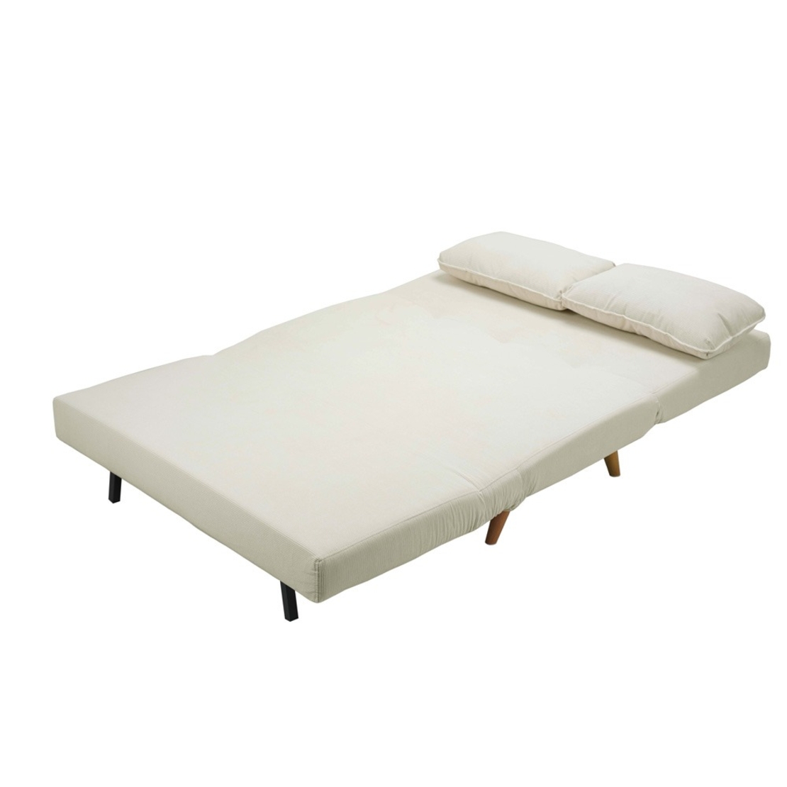 ספה ברוחב 120 נפתחת למיטה מרופדת בד רחיץ דגם נינט קרם