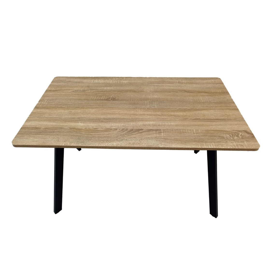 שולחן אוכל מלבני 120×70 ס״מ עם רגלי מתכת שחורות דגם גולן GOLAN