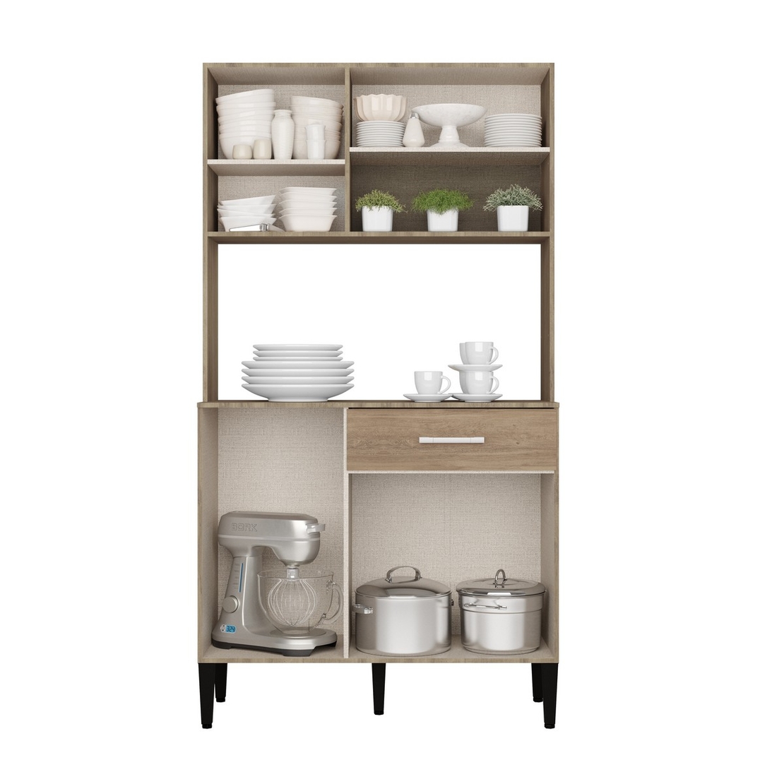 ארונית שירות למטבח עם תא אחסון ומגירה רוחב 92 דגם דלתא DELTA