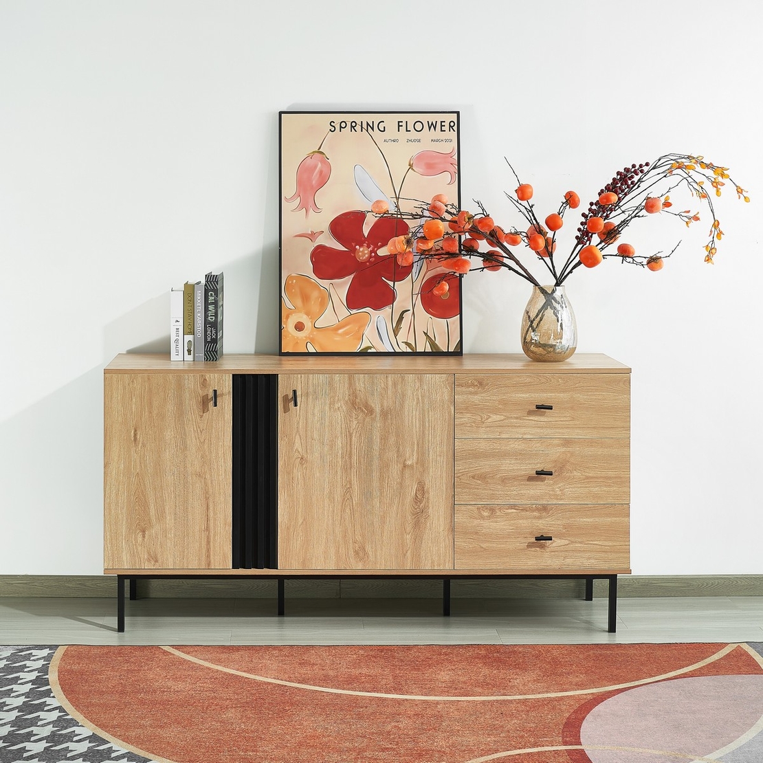 קומודה אחסון ברוחב 160 עם דלתות ומגירות דגם טורן TORREN