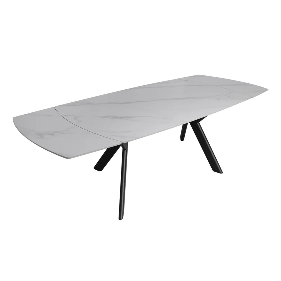 שולחן אוכל אבן קרמית נפתח דגם גפן 140 לבן