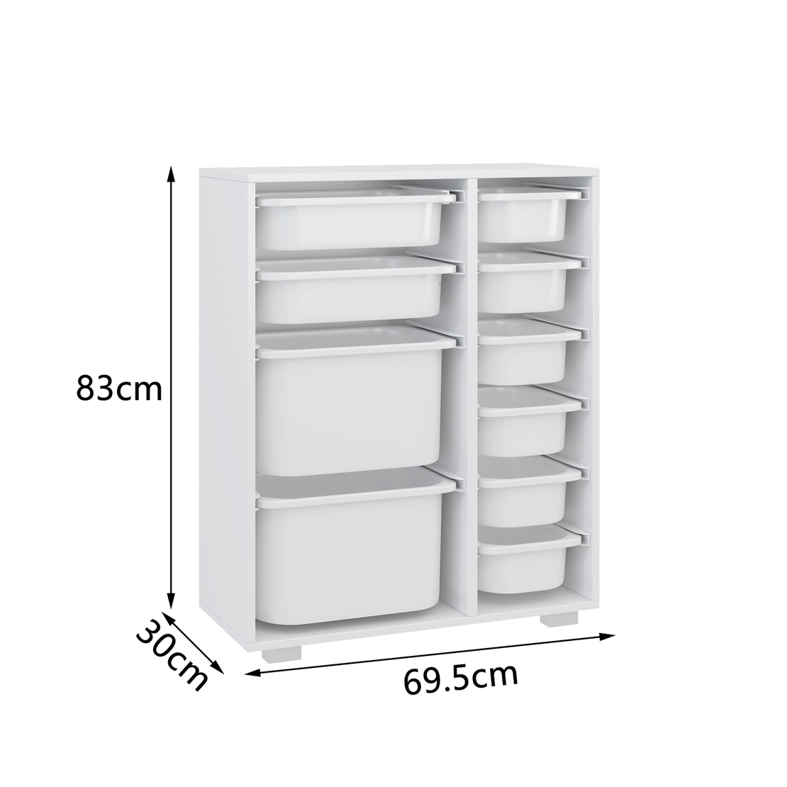 שידת איחסון מכלים רחבה דגם טוי TOY לבן