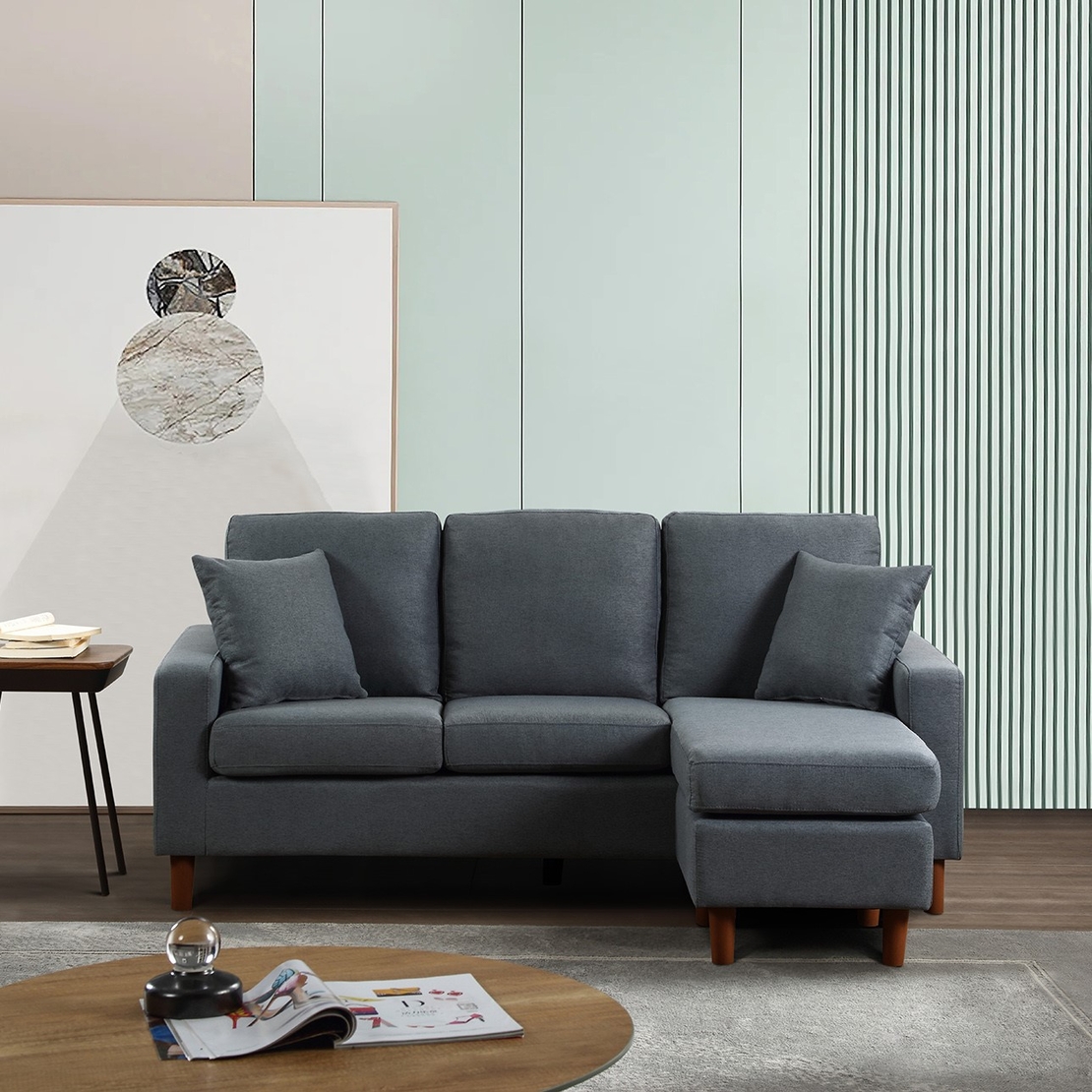 מערכת ישיבה פינתית קומפקטית ומודולארית דגם אורבן URBAN אפור כהה