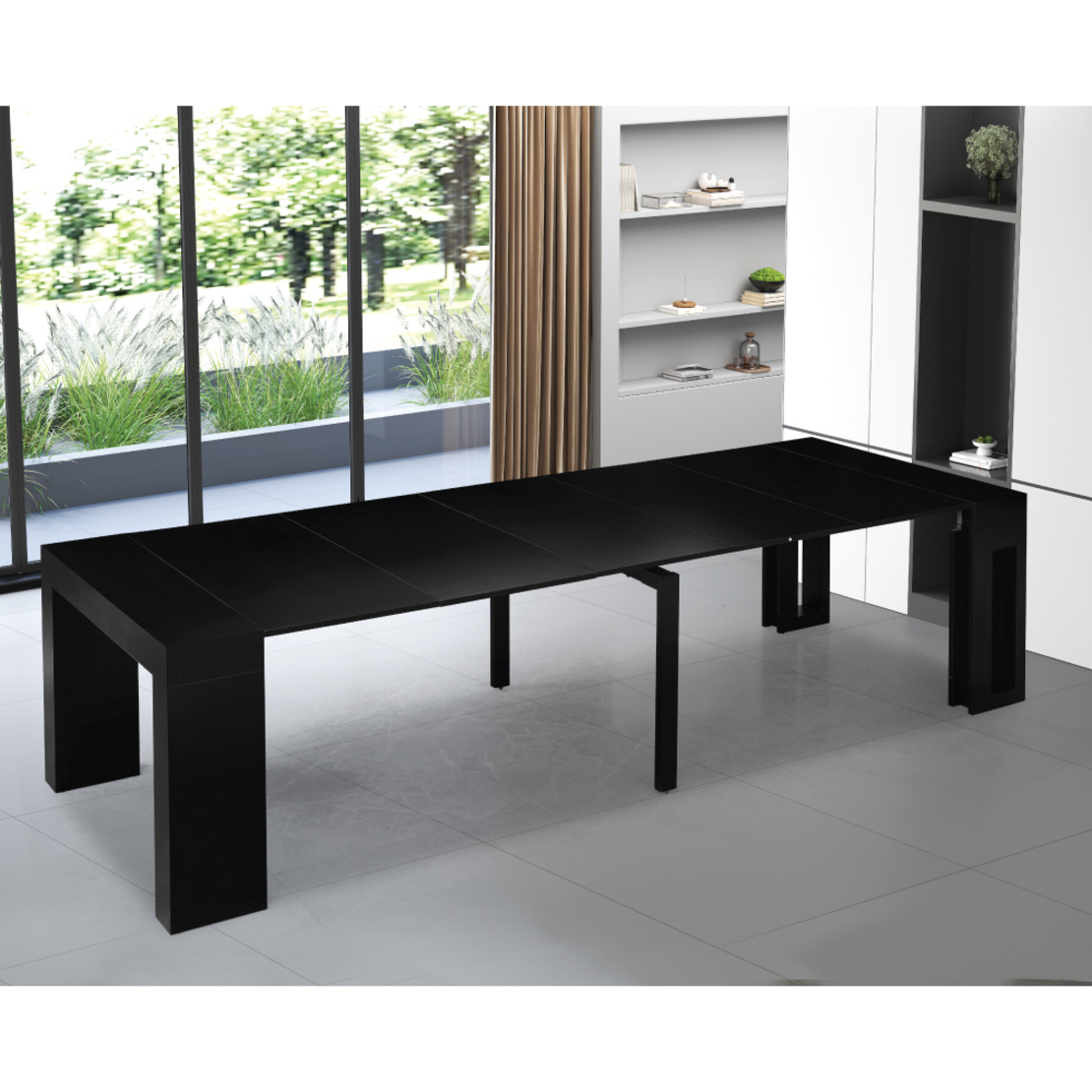 קונסולה נפתחת לפינת אוכל 3 מטר דגם הרמס Hermes שחור | מבית WOODY