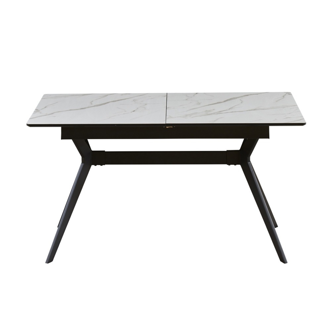 שולחן אוכל נפתח 1.4-2.4 מ' עם רגלי ברזל דגם סנטוריני-לבן