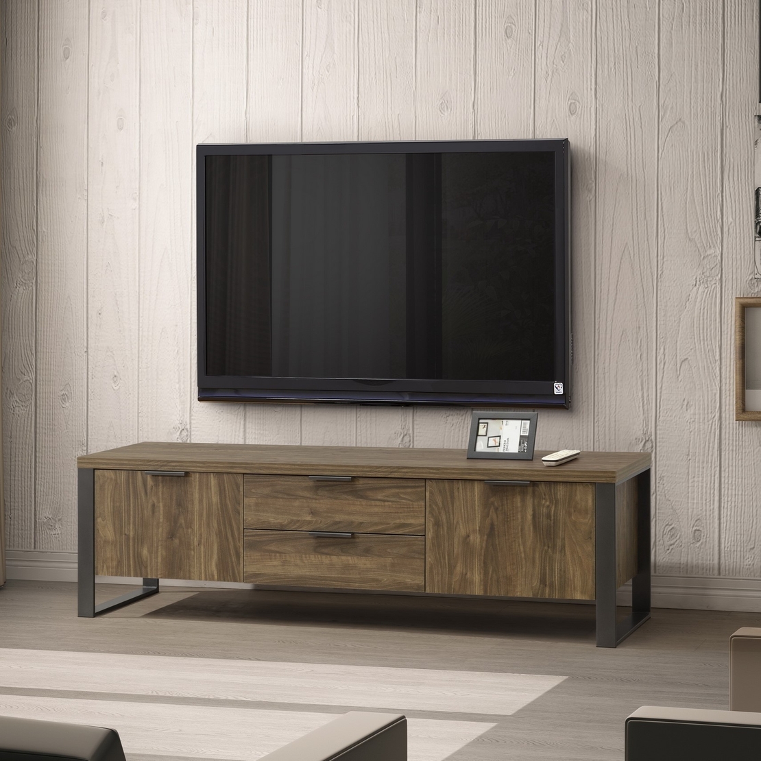 מזנון לסלון מעוצב ברוחב 150 רגלי סיכה דגם לולה אגוז