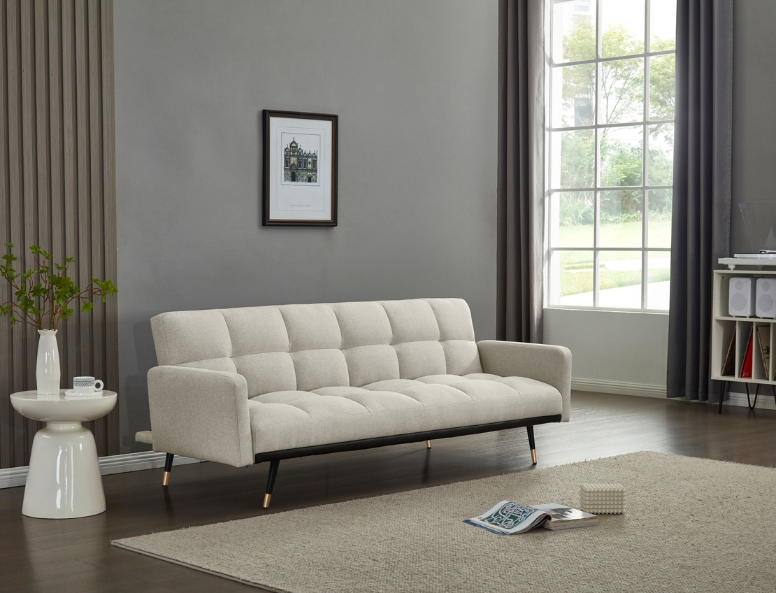 ספה נפתחת למיטה מבד אריג רחיץ ודוחה כתמים דגם בריסל בז