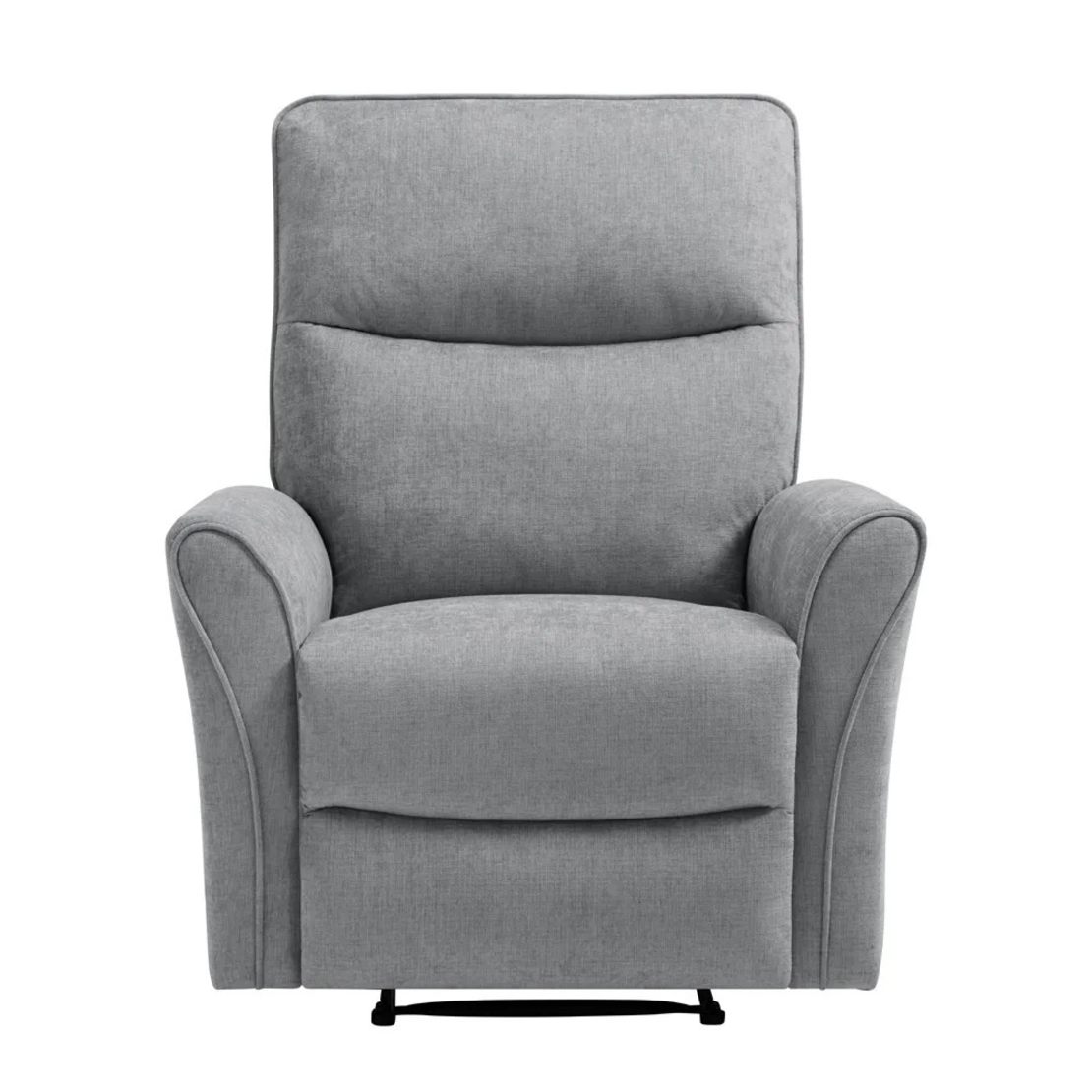 כורסת טלוויזיה מרופדת בד רחיץ עם הדום נשלף דגם אנה אפור בהיר