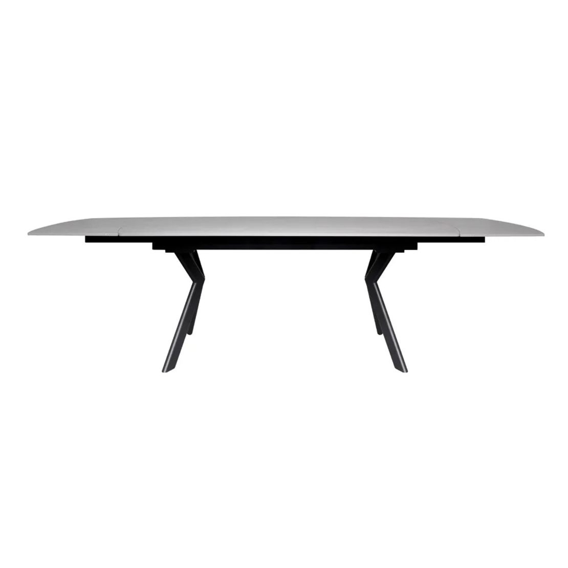 שולחן אוכל אבן קרמית נפתח 1.8-2.6 מ' עם רגלי ברזל דגם גלבוע סהרה