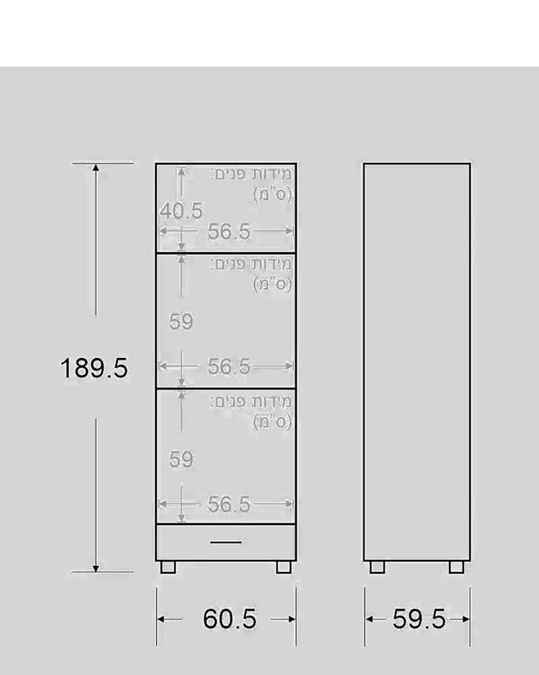 ארון בילט אין לשני תנורים דגם ליאור 412 מבית יראון YIRON - תוצרת ישראל