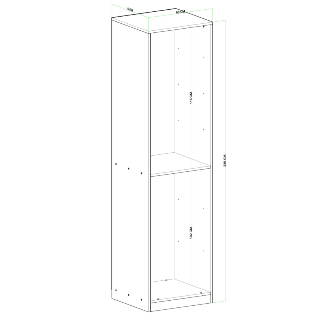 ארון אחסון מודולרי רחב 280 דגם טליה Z100 לבן