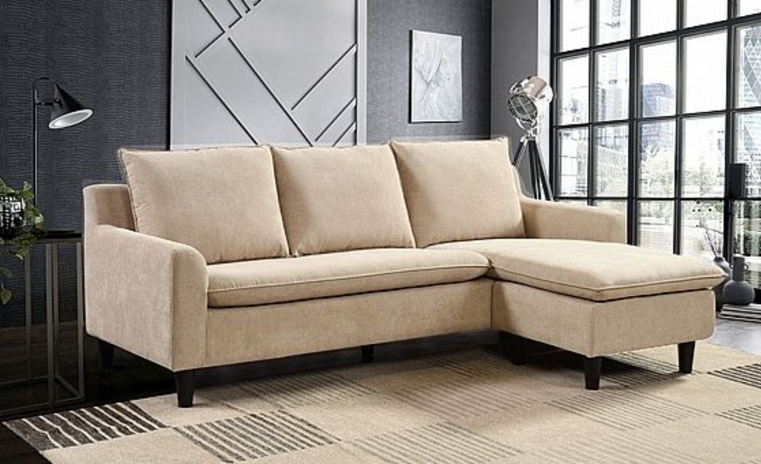 ספה מודולרית מבד קטיפה רחיץ דוחה כתמים דגם מארביס בז'